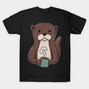 Grumpy Otter with Coffee Morning Grouch T-Shirt